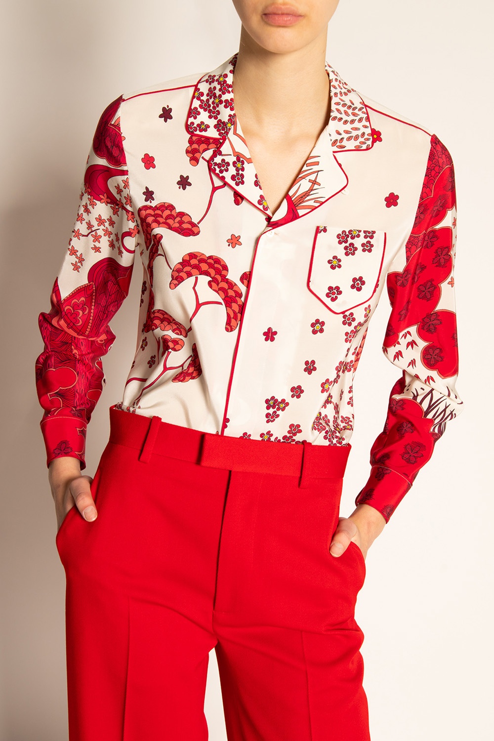 Floral - SchaferandweinerShops Japan - printed shirt Red